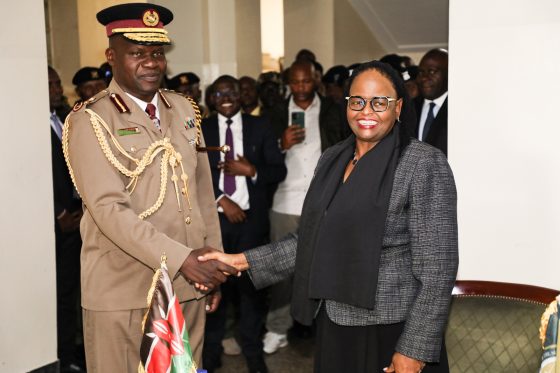 DIG APS Mr. Masengeli with the Chief Justice during the swearing-in ceremony