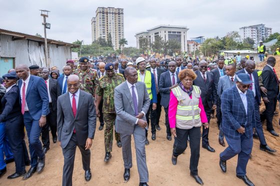 Inspection tour of the ongoing Police Housing Project at Kilimani Police Station, Nairobi.