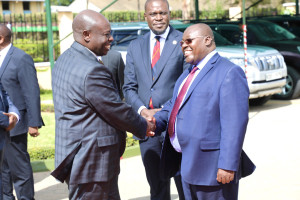H.E. the President Hon Dr. William Samoei Ruto and NPSC chairperson at the graduation of 1995 Administration Police Constables