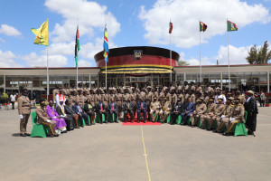 H.E. the President Hon Dr. William Samoei Ruto and NPSC chairperson at the graduation of 1995 Administration Police Constables